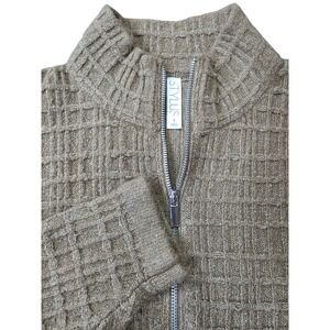 Stylus Quarter Zip Pullover Sweater Textured Knit Mock Neck Mens Small